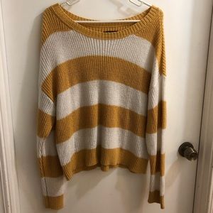 American Eagle yellow striped sweater